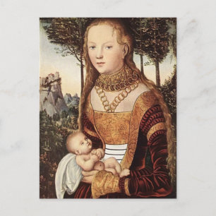 Young mother with child by Lucas Cranach the Elder Postcard