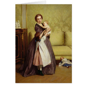 Young Mother with her Children in a Salon