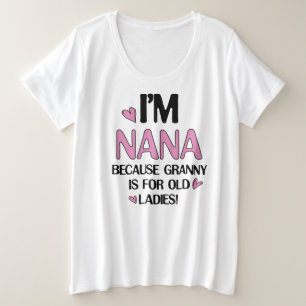 Young Nana Graphic Nana Clipart Design - Pink T-Sh Plus Size T-Shirt