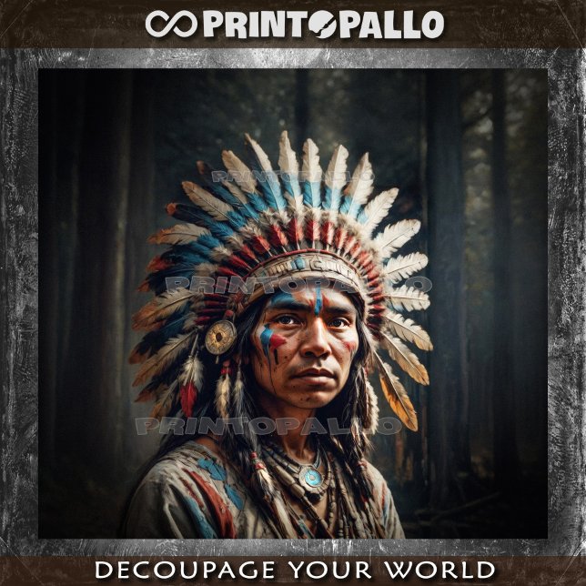 Young native american indian in traditional dress tissue paper (Creator Uploaded)