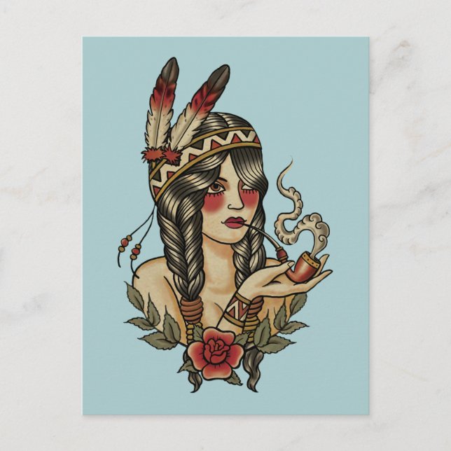 Young native American woman Postcard (Front)