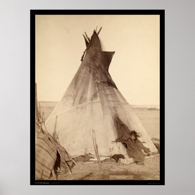 Young Oglala Indian Outside Tipi SD 1891 Poster (Front)