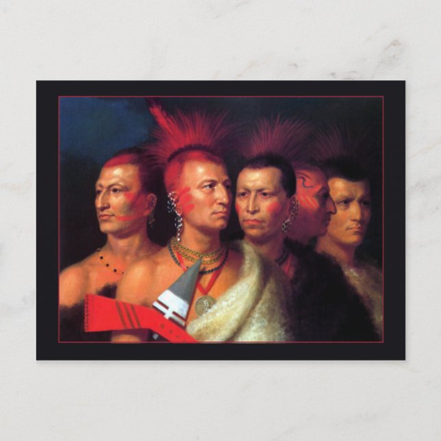 Young Omahaw, War Eagle, Little Missouri & Pawnees Postcard (Front)