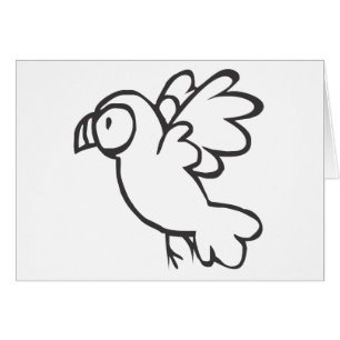 Young Parrot Flying in Black and White Sketch