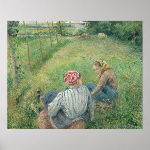 Young Peasant Girls - Camille Pissarro Fine Art Poster