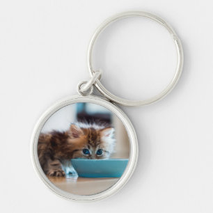 Young Persian Kitten Key Ring