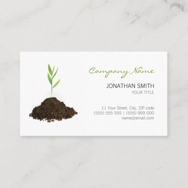 Young Plant Green business card (Front)