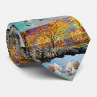 Young Polar Bears Fishing, Neck Tie
