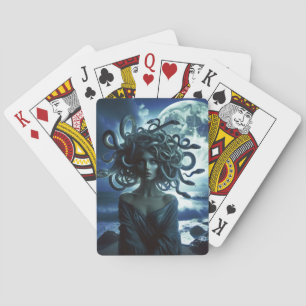 Young Pretty Medusa by the Moon & Ocean Playing Cards