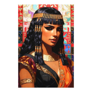 Young Queen Cleopatra Colored Portrait Art Photo Print