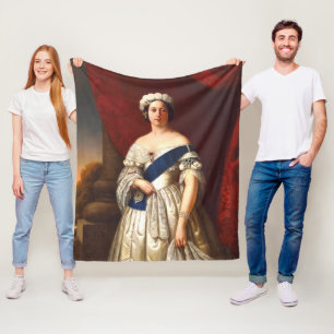 Young Queen Victoria With Flower Tiara Portrait Fleece Blanket