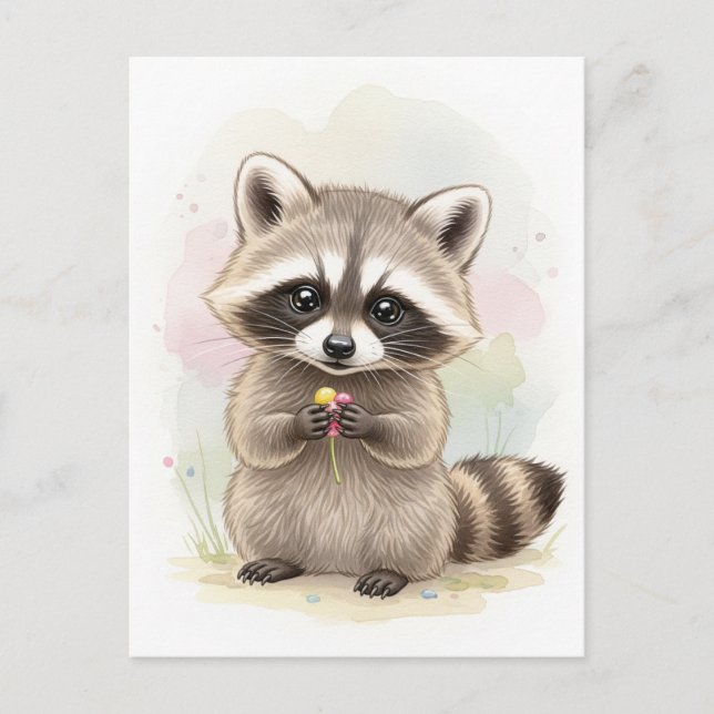 Young Racoon Baby Wild Animals Postcard (Front)
