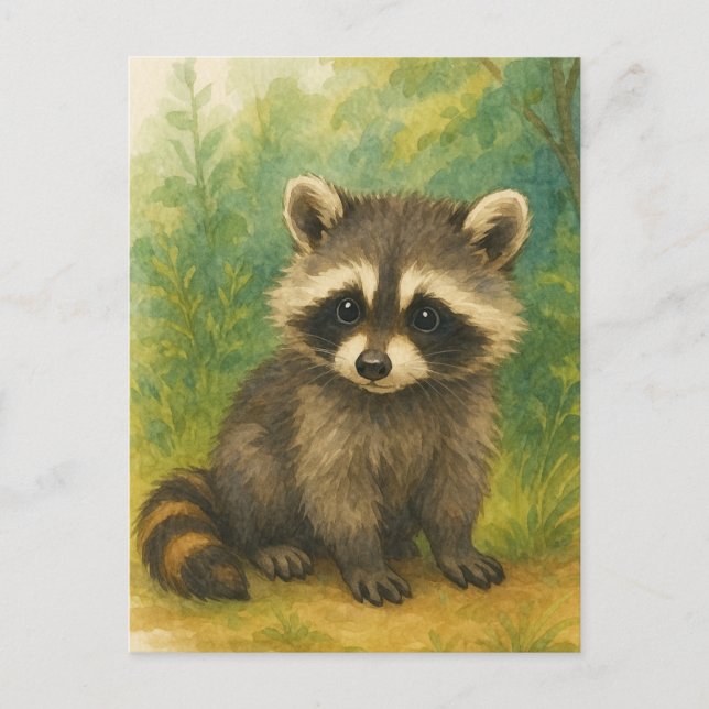 Young Racoon Baby Wild Animals Postcard (Front)