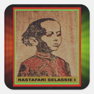 Young Ras, Young Haile Selassie I, Jah Rastafari Square Sticker