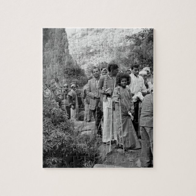 Young Sathya Sai Baba on Puzzle (Vertical)