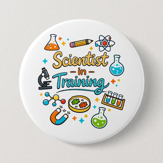 Young Scientist in Training Invitation 7.5 Cm Round Badge (Front)