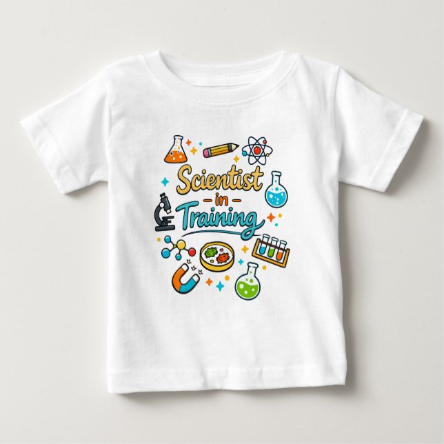 Young Scientist in Training Invitation Baby T-Shirt (Front)