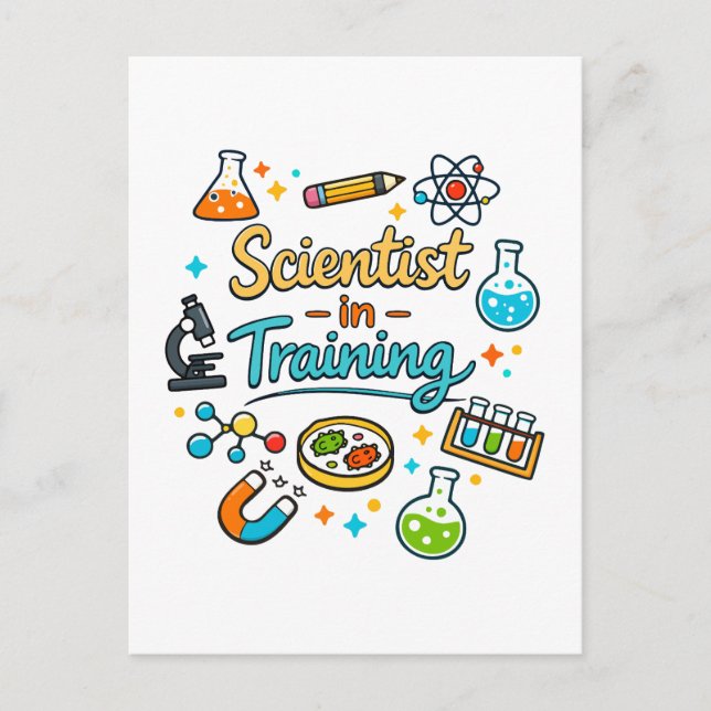 Young Scientist in Training Invitation Postcard (Front)