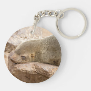 Young sea lion key ring