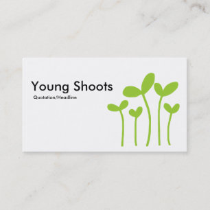 Young Shoots v2 - Black, White And Martian Green Business Card