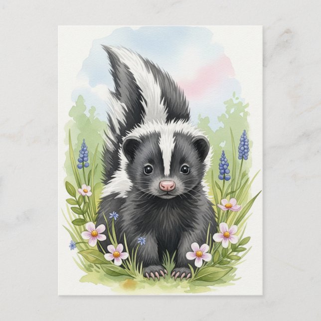 Young Skunk Baby Wild Animals Postcard (Front)