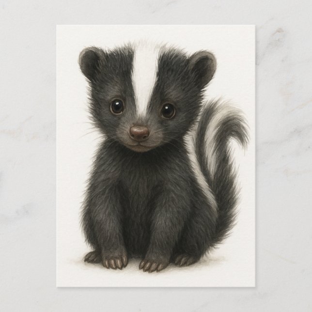 Young Skunk Baby Wild Animals Postcard (Front)