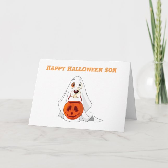 **YOUNG SON** AT HALLOWEEN CARD (Front)