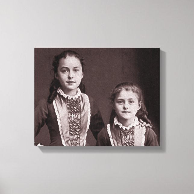 Young St. Therese of Lisieux and sister Celine. Canvas Print (Front)