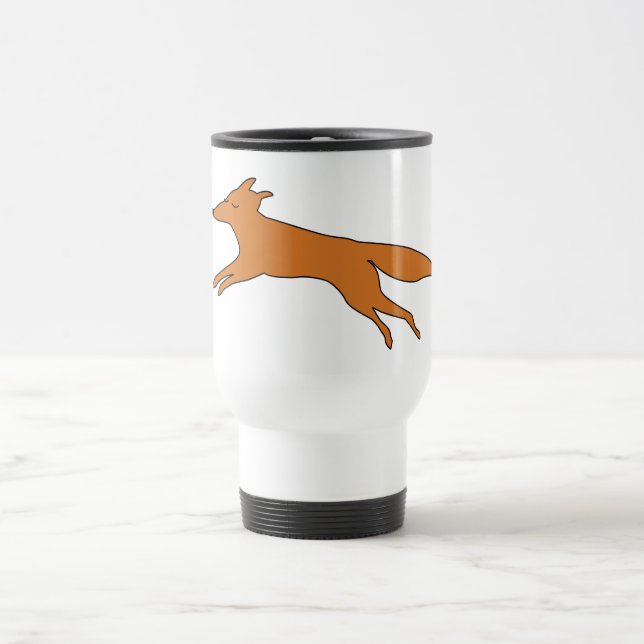 Young Teen fox Two-Tone Travel Mug (Center)