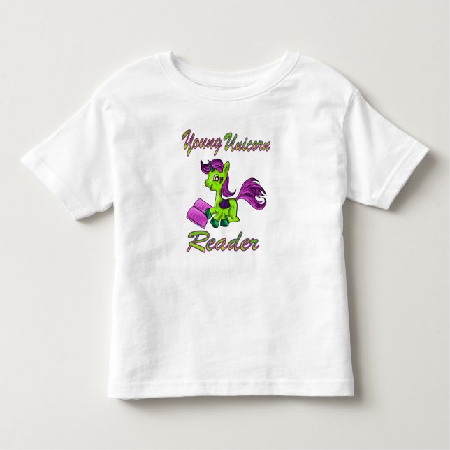 Young Unicorn Reader Toddler T-Shirt (Front)