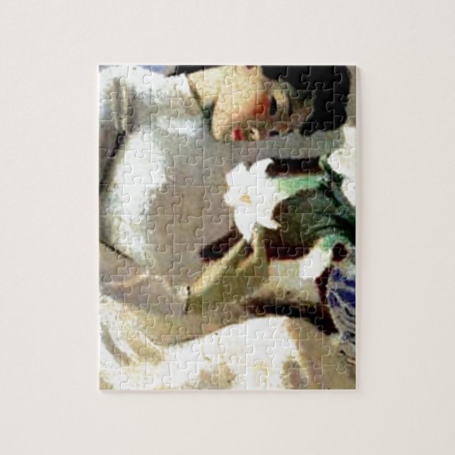 Young Vietnamese Woman with Lily Jigsaw Puzzle (Vertical)