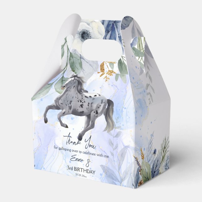 Young wild and free galloping Appaloosa birthday Favour Box (Front Side)