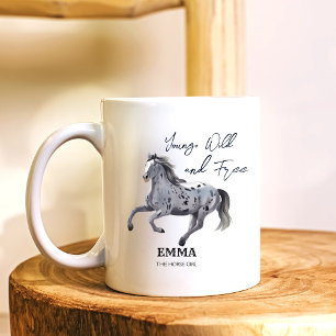 Young wild and free galloping Appaloosa custom Coffee Mug
