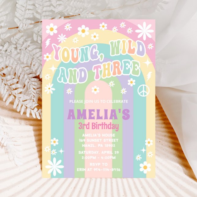 Young wild and three birthday invitation (Creator Uploaded)