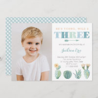Young Wild and THREE Cacti 3rd Birthday Boy
