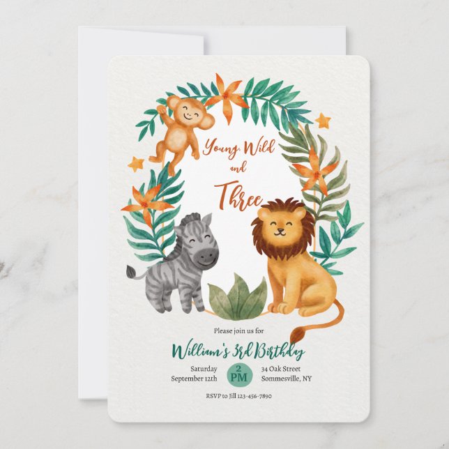 Young Wild and Three Invitation (Front)