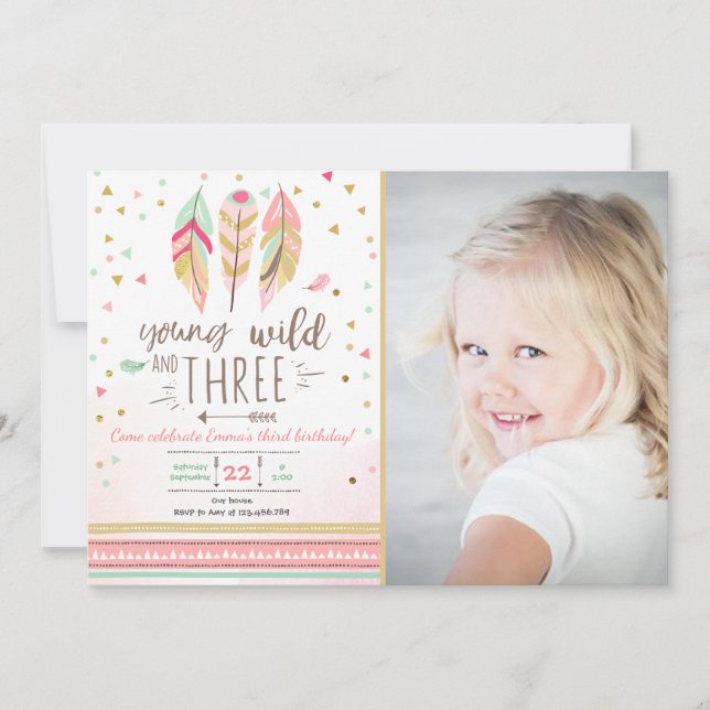 Young wild and three invite Girl Pink Gold 3rd (Front)