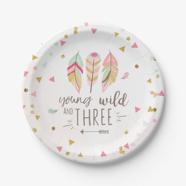 Young wild and three Paper Plates Pink Gold 3rd (Front)