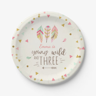 Young wild and three Paper Plates Pink Gold 3rd