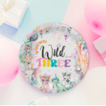 Young Wild and Three Safari Animals Girl Birthday Paper Plate<br><div class="desc">Celebrate your little one's birthday with the enchanting Young Wild and Three Safari Animals Girl Birthday Paper Plates, designed to forge a deep emotional connection with families planning a joyful and adventurous celebration. This charming item brings the excitement of a tropical safari to life, making it an ideal choice for...</div>