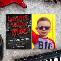 Young Wild and Three with Photo Rock Invitation