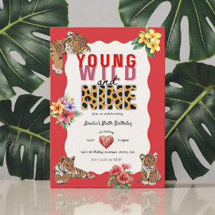 Young Wild Nine Tiger Jungle Birthday Invitation