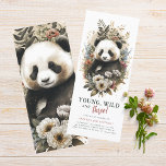 Young Wild Three 3rd Birthday Kids Cute Panda Invitation<br><div class="desc">Young Wild Three 3rd Birthday Kids Cute Panda Invitation Invite features a cute watercolor Panda bear surrounded by wild flowers with the text "Young, wild and three!" in modern typography script. Perfect for kids third birthday party celebrations. Send in the mail or simply download the shareable downloadable digital invitation. Designed...</div>