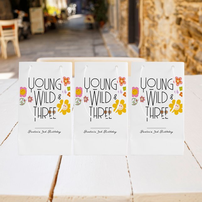 Young, Wild & Three | Birthday Gift Bag | Smile (Creator Uploaded)