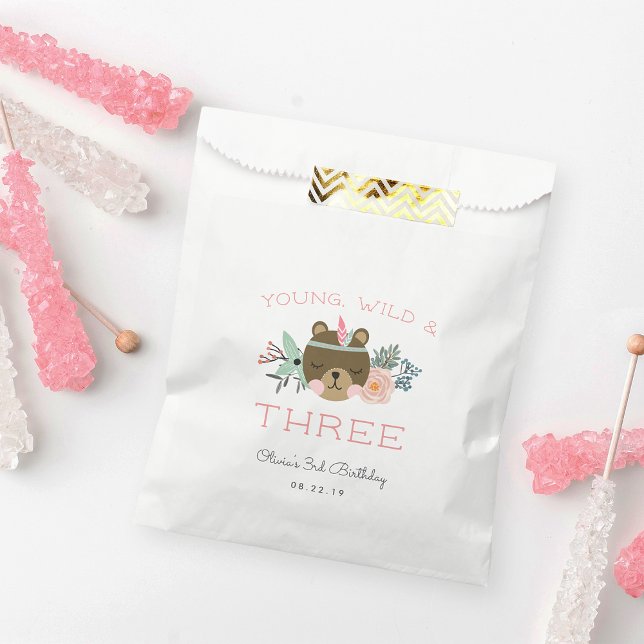 Young, Wild & Three Birthday Party Favour Bags (Creator Uploaded)