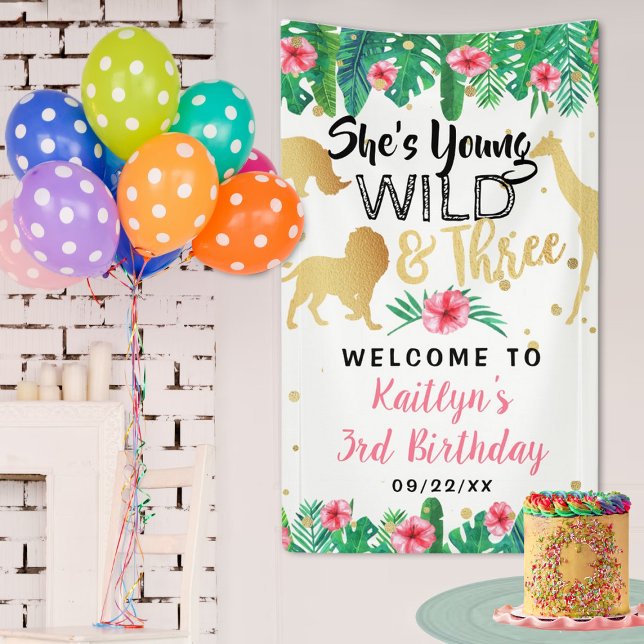 Young Wild & Three Girls Third Birthday Welcome Banner (Creator Uploaded)