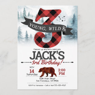 Young Wild & Three invitation, Lumberjack 3rd Invitation