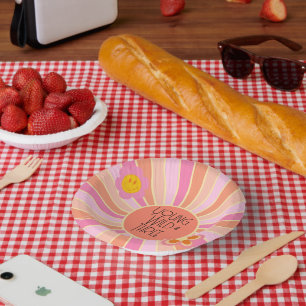 Young, Wild & Three Kid Birthday Bowls Pink Paper Plate
