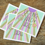 Young, Wild & Three | Kid Birthday Napkin | Cools<br><div class="desc">Throwing your wild child a third birthday party? Add these paper napkins to make sure the vibes are flowing 😎
Available in a variety of options   styles!</div>
