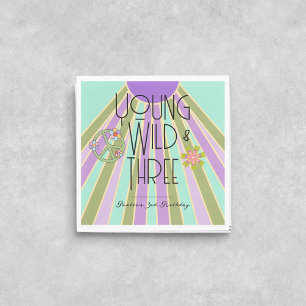 Young, Wild & Three   Kid Birthday Napkins   Cools